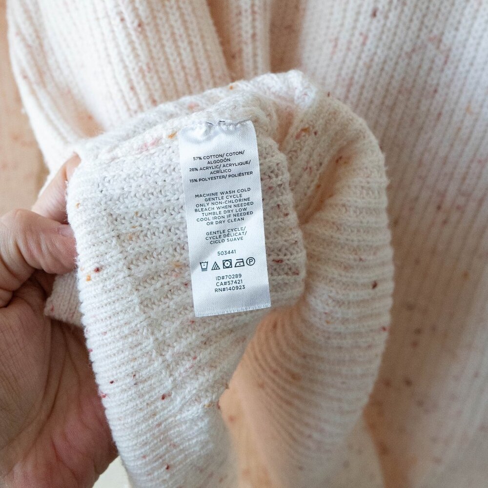 Women's Cream Button-Shoulder Ribbed Sweater - Picture 8 of 8